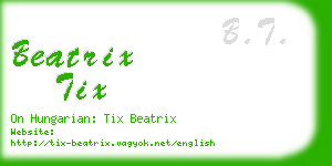 beatrix tix business card